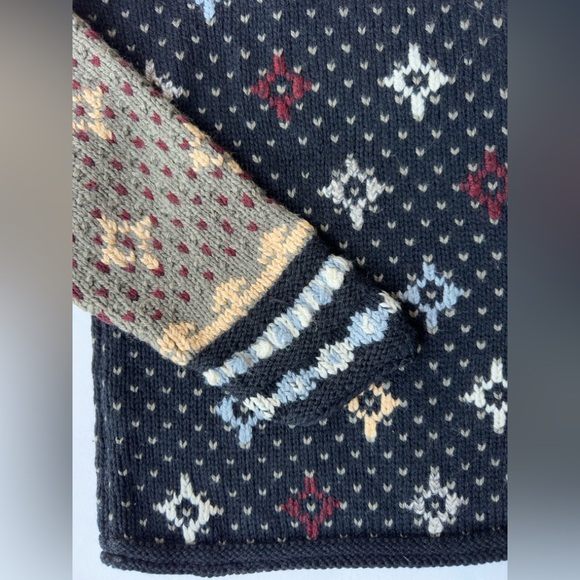 Vintage L.L. Bean Multicolor Patterned Wool Blend Sweater Woman’s Size M - Picture 6 of 11